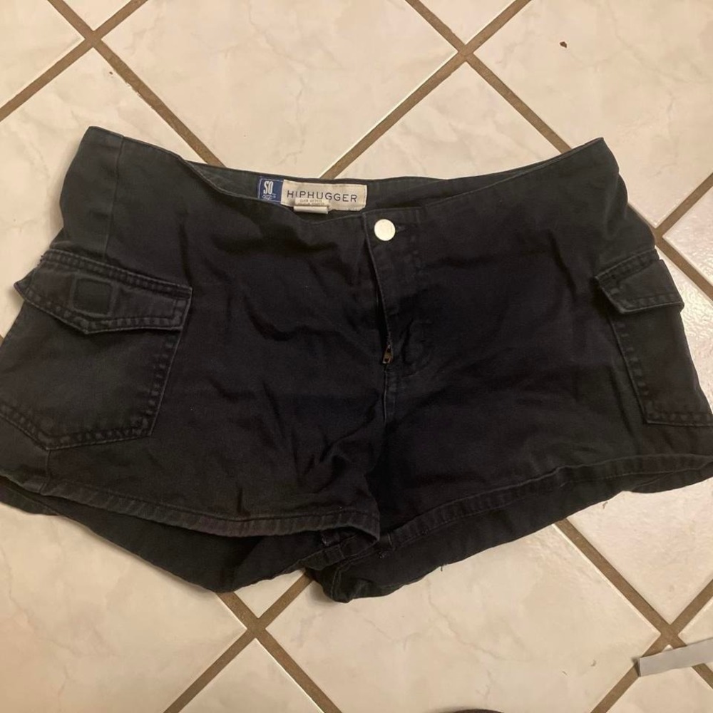 Vintage Y2K hip hugger navy blue shorts